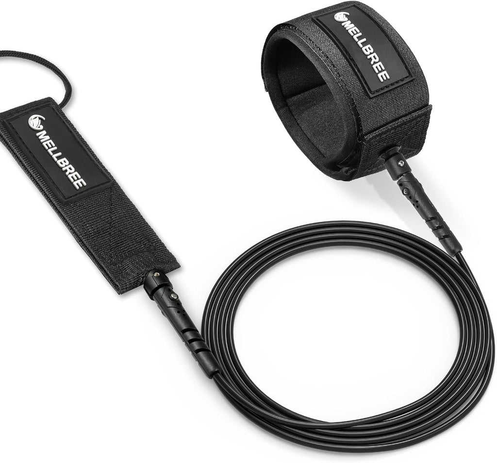 Mellbree coiled paddleboard leash 10ft 7mm Black