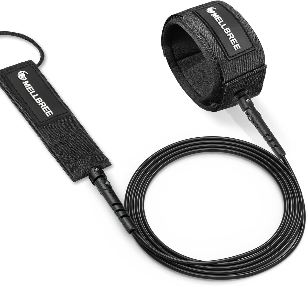Mellbree coiled paddleboard leash 10ft 7mm Black
