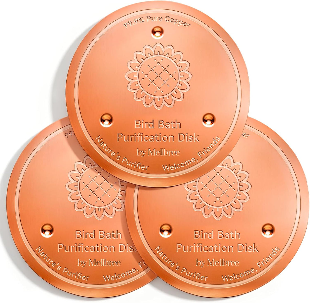 Mellbree 2-Pack Copper Bird bird bath copper accessory