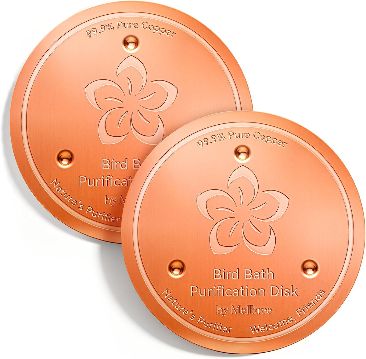 Mellbree 1-Pack Copper Sunflower bird bath copper accessory