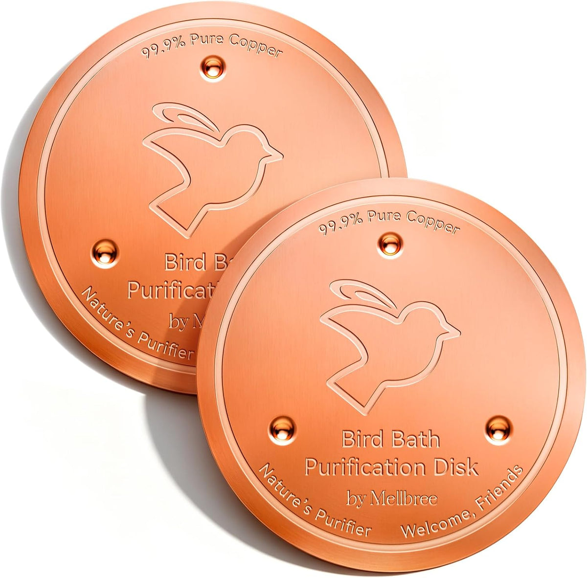 Mellbree 2-Pack Copper Flower bird bath copper accessory