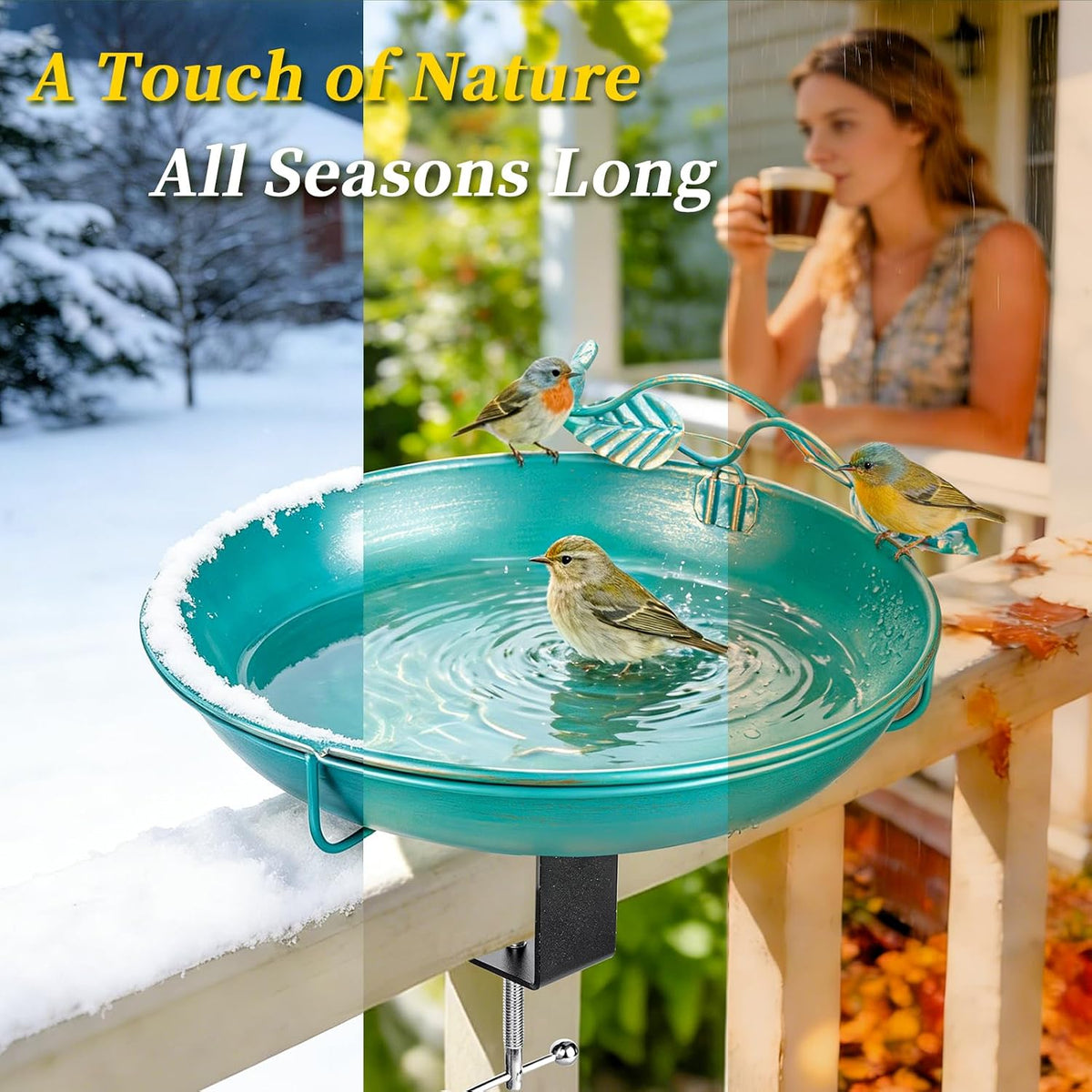Mellbree deck-mounted railing bird bath detail image 4