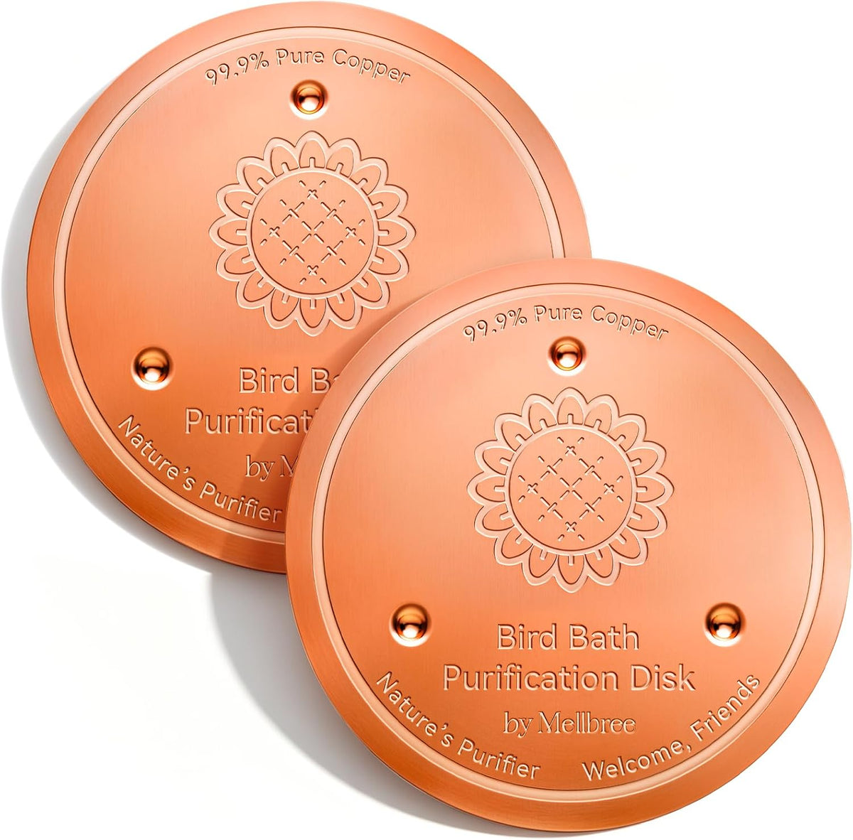 Mellbree 4-Pack Copper Sunflower bird bath copper accessory