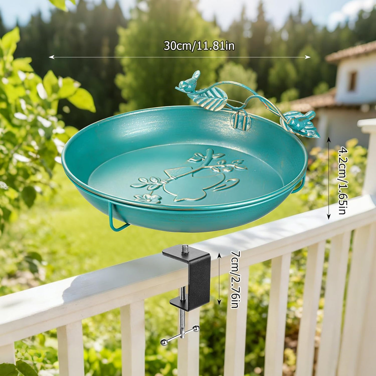 Mellbree deck-mounted railing bird bath detail image 5
