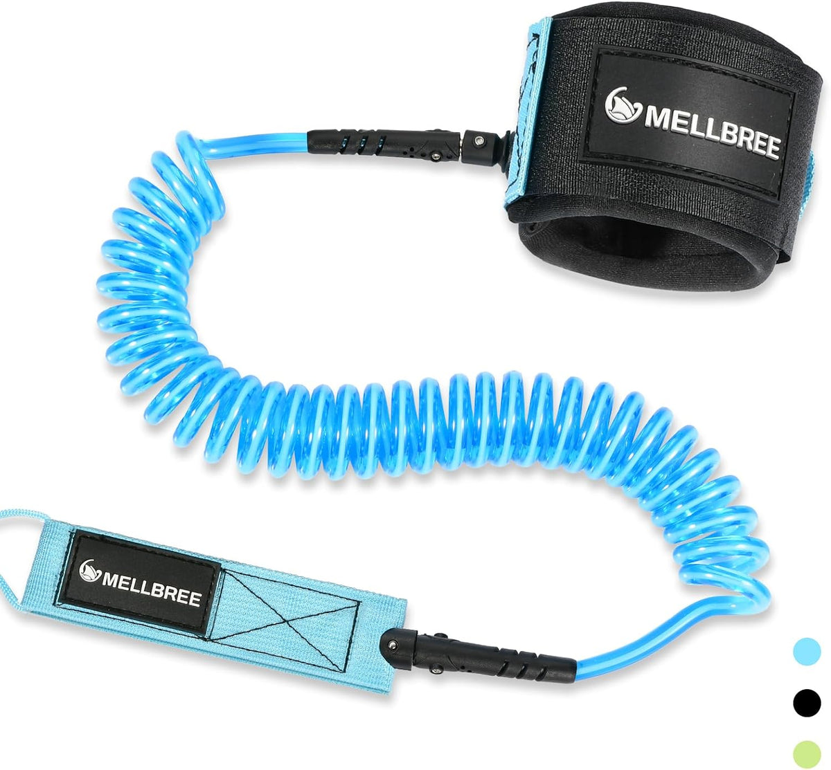 Mellbree coiled paddleboard leash 10ft 7mm Light Blue