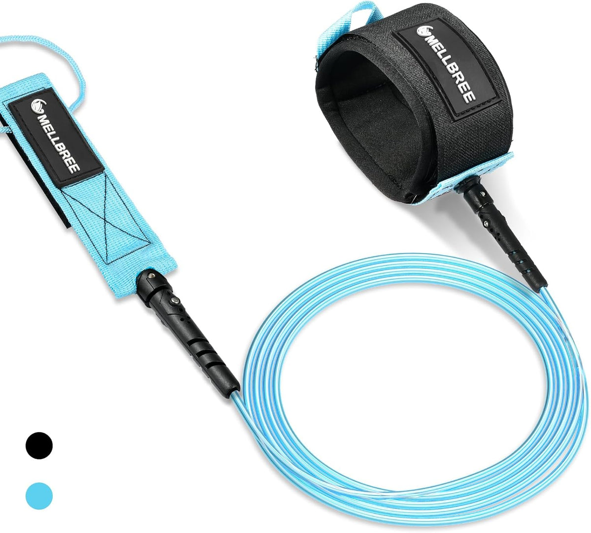 Mellbree coiled paddleboard leash 6ft 5.5mm Light Blue