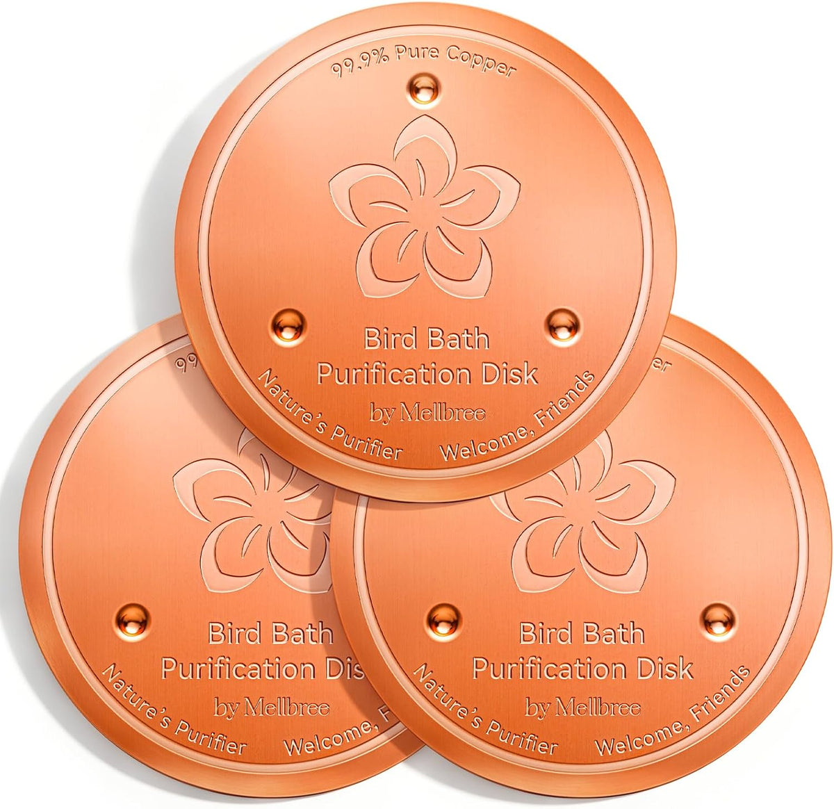 Mellbree 3-Pack Copper Bird bird bath copper accessory